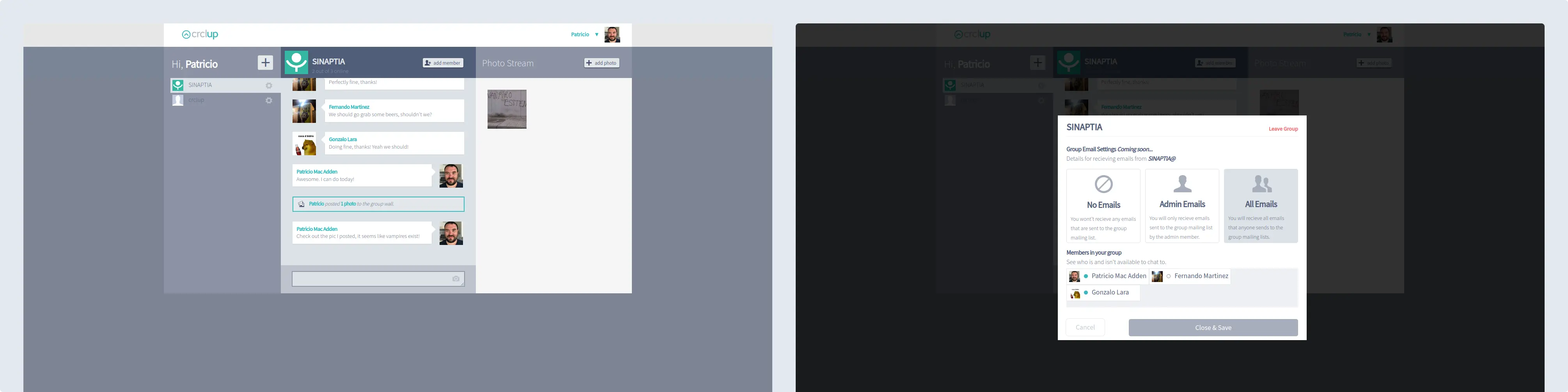 screenshot of the app