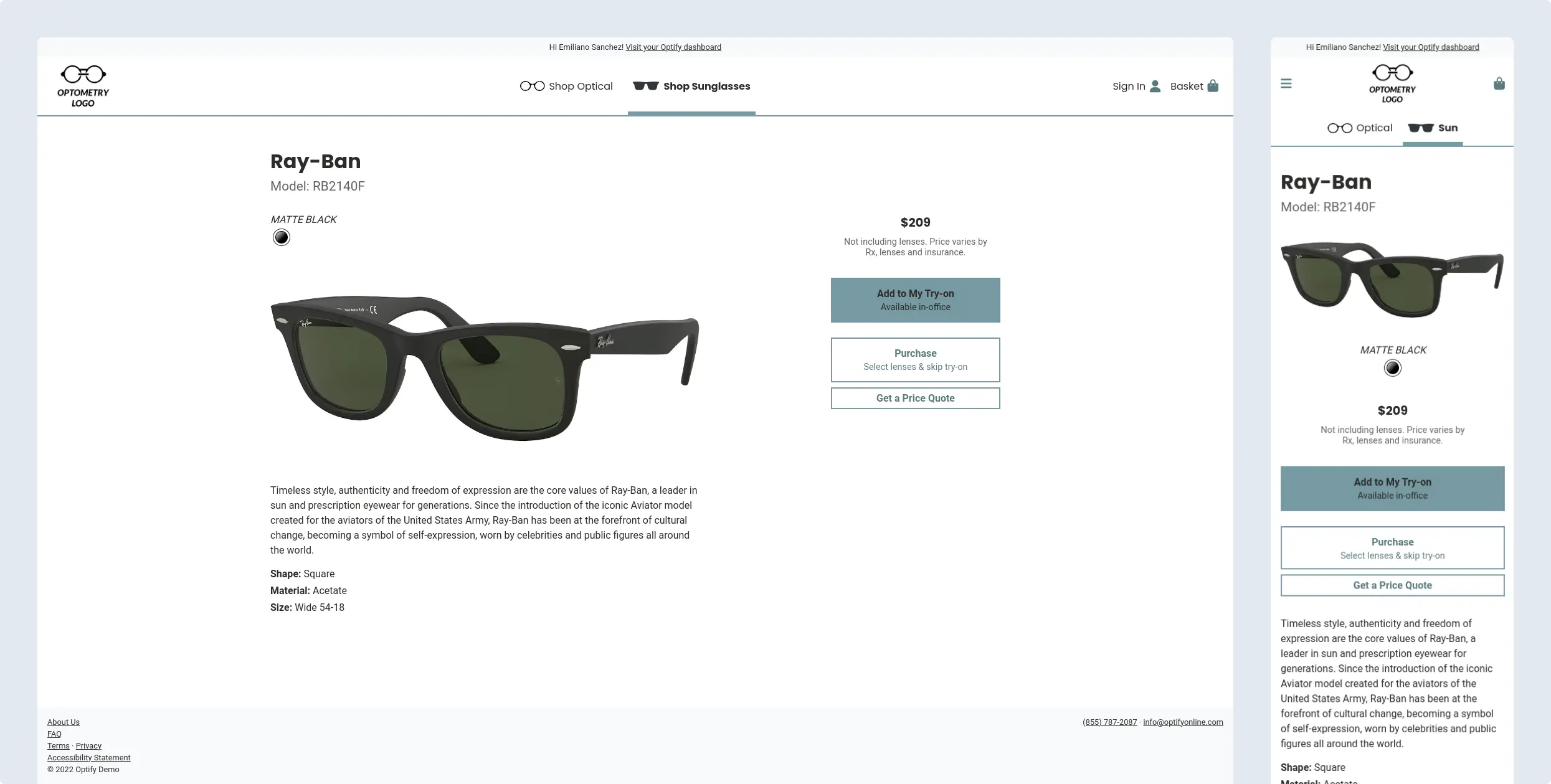 screenshot of the app