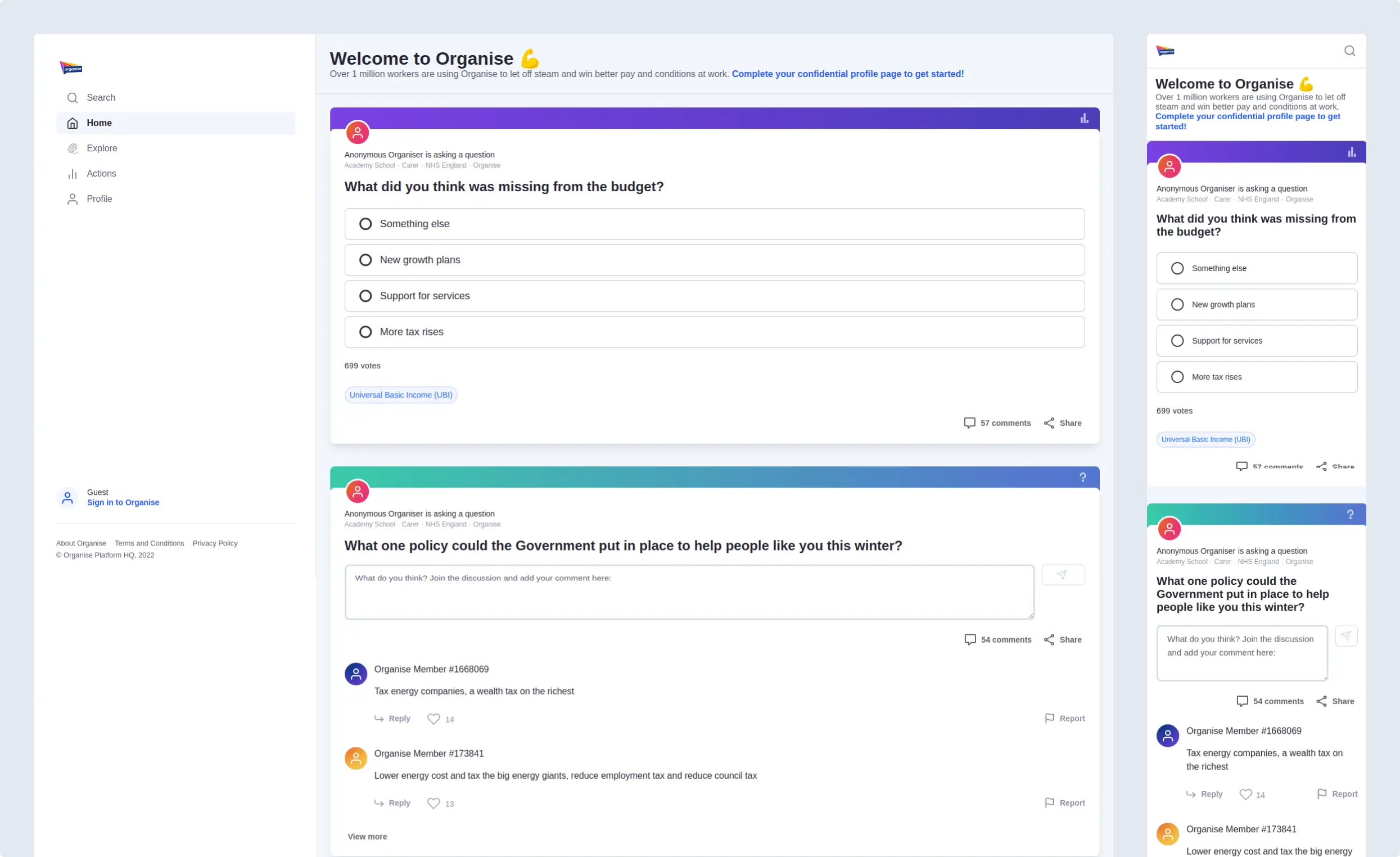 screenshot of the app