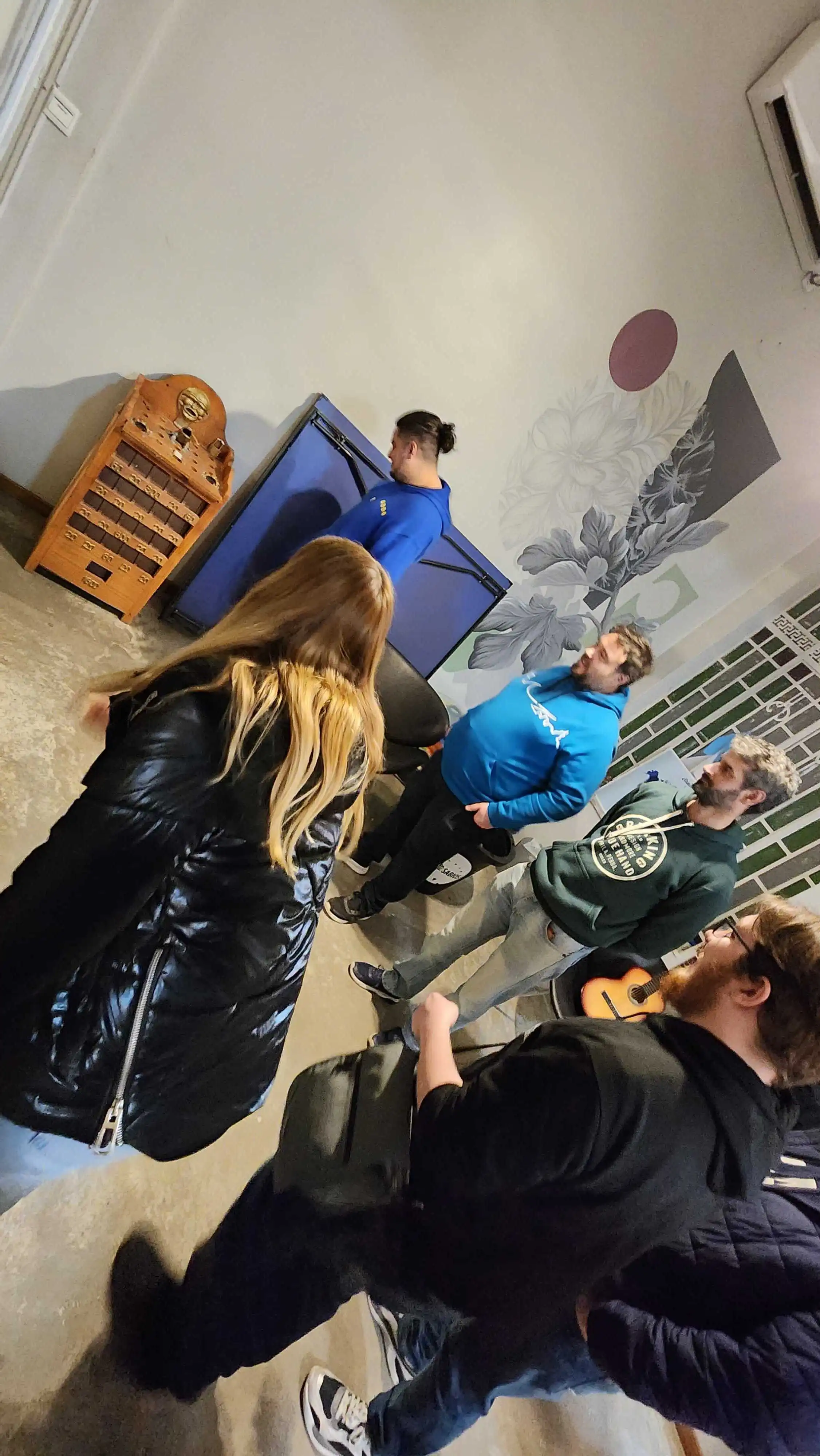 Sinaptia's team playing a coin tossing game called Sapo